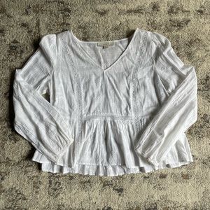 Loft Floral White Blouse